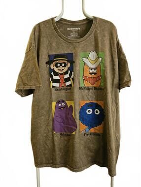 McDonald's Land characters T-shirt - washed look - Size 1XL - NWOT